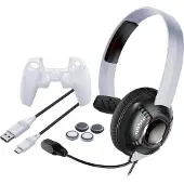 Raptor Gaming Starter Pack PS5 Mono Headset, câble de charge, skin silicone & capuchons stick analogique noir/blanc RG-SK100