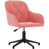 vidaXL Chaise de bureau pivotante rose velours