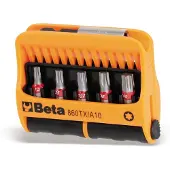 Beta Assortiment de 10 embouts de vissage pour vis Torx et porte embout de vissage magnétique, dans un coffret plastique 860TX/A10