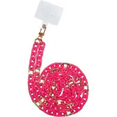 Celly LACETCHAINPKF, crochet, rose (Alcatel Verso, Domaine Q, Honor Play, Mi Max, Motorola One, Nova, Samsung Galaxy R), Coque pour téléphone portable, Pink