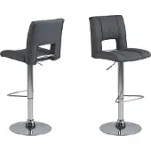 Ebuy24 Sylvia tabouret de bar tissu gris.