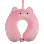 Relaxeazzz Cochon en peluche Coussin de voyage en mousse à mémoire de forme, Coussin de voyage, Multicolore
