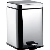 Emco system2 corbeille, couvercle et pédale, rectangulaire, 5 Betteres, inox, 355300005