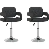 vidaXL Chaise de salle à manger 2 pcs. Pivotantes Noir Similicuir