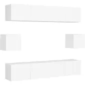 vidaXL Ensemble de 6 meubles TV blanc en bois composite