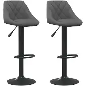 vidaXL Tabouret de bar 2 pcs. Velours gris foncé