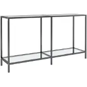 vidaXL Table console Transparent 140x35x75,5 cm Verre trempé