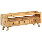 vidaXL Armoire TV 110x30x40 cm en bois massif de manguier