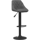 vidaXL Tabouret de bar gris foncé velours