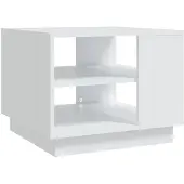 vidaXL Table basse blanche 55x55x43 cm Bois composite