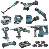 Makita Pack 10 outils DLX1011PTJ 18V 5 x 5,0 Ah