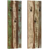 vidaXL Porte-manteau mural 2pcs 36x3x110cm Bois massif de récupération