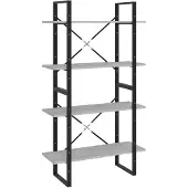 vidaXL Bibliothèque à 4 niveaux gris béton 80x30x140cm bois ingénierie