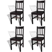 vidaXL Chaises de salle à manger 4 pcs. Pin brun foncé