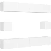 vidaXL Ensemble de 6 meubles TV blanc en bois composite
