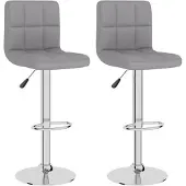vidaXL Tabouret de bar 2 pcs tissu gris clair