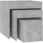 vidaXL Tables gigognes 3 pcs Gris béton Aggloméré