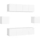 vidaXL Ensemble de 6 meubles TV blanc en bois composite