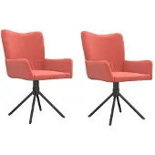 vidaXL Chaise de salle à manger 2 pcs. Pivotant Rose Velours