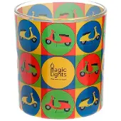 Magic Lights Bougie en verre style pop art motif moto