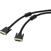 Renkforce Câble De Raccordement Dvi Fiche Mâle Dvi-d 24+1 Pôles, Fiche Mâle Dvi-d 24+1 Pôles 20.00 M Noir Rf-4695150 Blindage Double, Avec Noyau Y143432