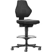 BIMOS Siège de travail Air Flow Roulettes + repose-pieds Tissu Supertec noir 610-890 mm