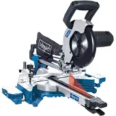 Scheppach Scie à onglets HM90MP | pour bois, alu, acier, plastique, cuivre | hauteur de coupe : 65mm / longueur : 340mm | 1700W avec 2 vitesses | Ø216mm