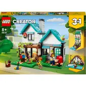 LEGO 31139 Creator 3-en-1 Cozy House, jeu de construction en briques avec 3 maisons, minifigures et accessoires, idée cadeau pour les enfants, jouet créatif pour garçons et filles