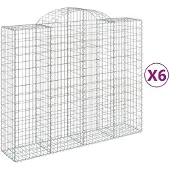 vidaXL Gabions avec arc surélevé 6 pcs. 200x50x160/180cm Fer galvanisé