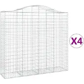 vidaXL Gabions 4 pcs voûtés 200x50x180/200 cm en fer