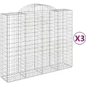 vidaXL Gabions 3 pcs voûtés 200x50x160/180 cm en fer