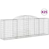 vidaXL Gabions avec arc surélevé 25 pcs 300x50x100/120cm Fer galvanisé