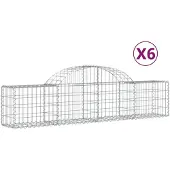 vidaXL Gabions avec arc surélevé 6 pcs. 200x30x40/60 cm Fer galvanisé