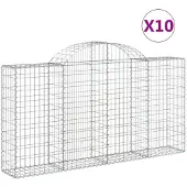 vidaXL Gabions 10 pcs voûtés 200x30x100/120 cm en fer