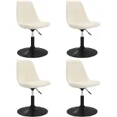 vidaXL Chaise de salle à manger 4 pcs. Pivotantes Crème Velours