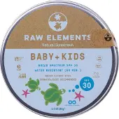Raw Elements lments crus bb et enfants spf 30 bio cran solaire tain non-nano zinc rcif-safe cruaut sans gluten et noix sans cran solaire 3,0 oz