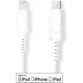 Nedis Câble Lightning - USB 2.0 - Apple Lightning 8 broches - USB-C mâle - 480 Mbps - nickelé - 2.00 m - rond - PVC - blanc - boîte