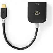 Nedis Adaptateur USB-C | USB 3.2 Gen 1 | USB-C mâle | VGA femelle 15p | 1920x1200 | 0.20 m | Rond | Plaqué or | PVC | Anthracite | Boîte de fenêtre avec serrure Euro