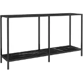 vidaXL Table console Noir 140x35x75,5 cm Verre trempé