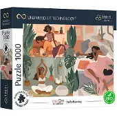 Trefl Puzzle UFT Yoga, chats & café : Bonjour 1000 pièces