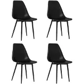 vidaXL Chaise de salle à manger 4 pcs. noir PP