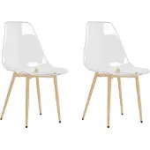 vidaXL Chaises de salle à manger 2 pcs. Transparent PET