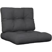 vidaXL Coussins de palette lot de 2 noir tissu