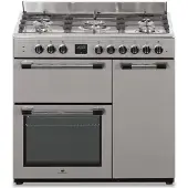 Continental Edison Cook Piano Gaz 3 quatre feux CECP903Fix 5 feux - acier inoxydable - largeur 90 cm