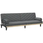 vidaXL Canapé-lit avec accoudoirs Tissu gris foncé