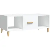 vidaXL Table basse blanche 102x50x40 cm Bois composite