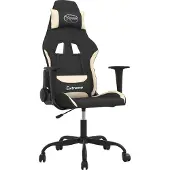 vidaXL Chaise de jeu de massage Noir et crème Tissu