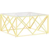 vidaXL Table basse 80x80x40 cm acier inoxydable et verre
