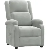 vidaXL Fauteuil relax gris clair velours