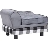 vidaXL Canapé pour chien Gris 57x34x36 cm Peluche
